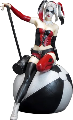 Harley Quinn Classic Costume Figure PNG Image