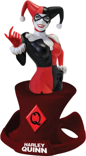 Harley Quinn Figurine Emerging From Hat PNG Image