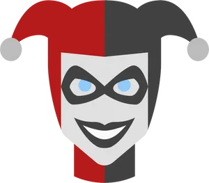 Harley Quinn Iconic Mask PNG Image