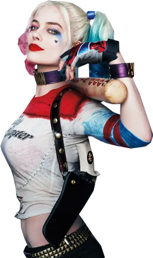 Harley Quinn Iconic Pose PNG Image