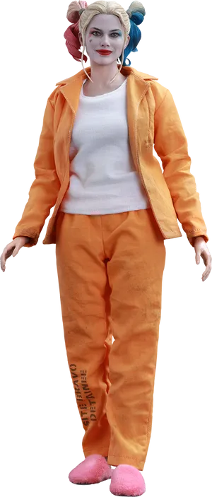 Harley Quinn Orange Outfit PNG Image