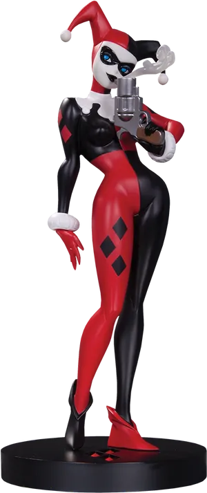 Harley Quinn Statue Classic Pose PNG Image