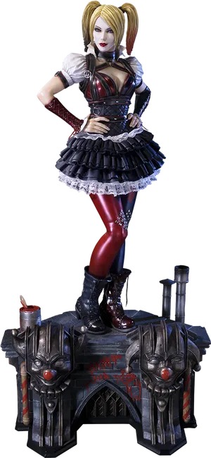 Harley Quinn Statue Pose PNG Image