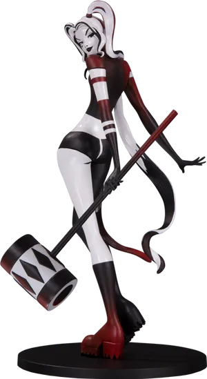 Harley Quinn Statue Pose PNG Image