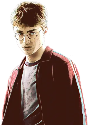 Harry Potter Illustrated Portrait PNG Image