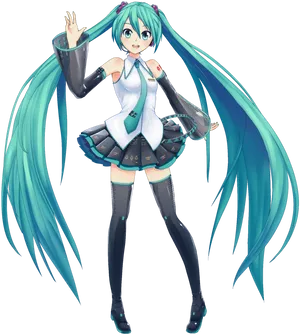 Hatsune Miku Vocaloid Character PNG Image