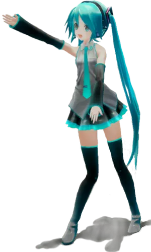 Hatsune Miku Vocaloid Character Pose PNG Image