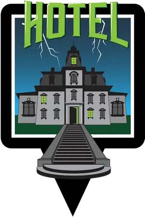 Haunted Hotel Illustration PNG Image