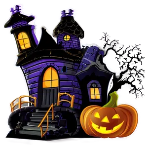 Haunted House Halloween Party Png Bhw92 PNG Image