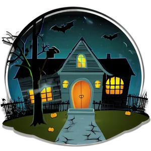 Haunted House Halloween Party Png Qra68 PNG Image