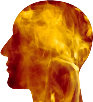 Headache Conceptual Flaming Brain PNG Image