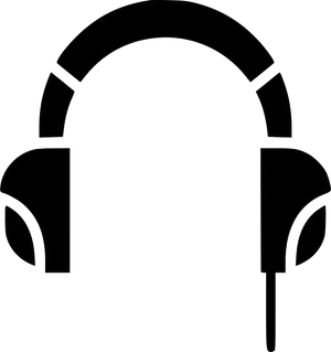 Headphones Icon Simple Black PNG Image