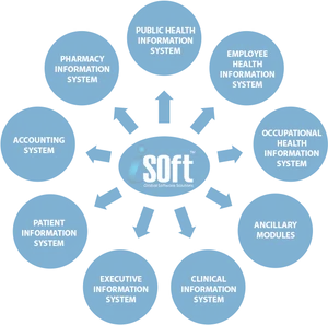 Healthcare Software Solutions Diagram PNG Image