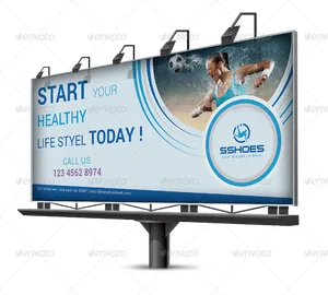 Healthy Lifestyle Billboard Mockup PNG Image