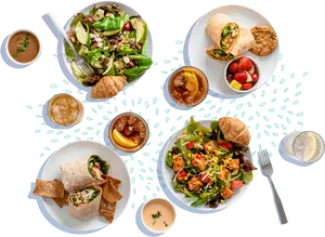 Healthy Lunch Spread Variety.jpg PNG Image