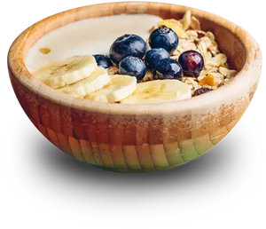 Healthy Oatmeal Bowl With Fruit Toppings PNG Image