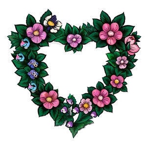 Heart And Flowers Illustration Png 39 PNG Image