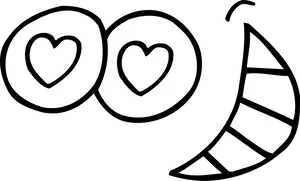 Heart Eyed Smiley Face Graphic PNG Image