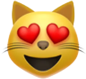 Heart Eyes Cat Emoji PNG Image