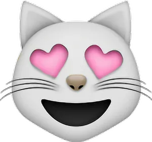 Heart Eyes Cat Emoji PNG Image