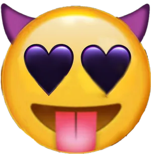 Heart Eyes Devil Emoji PNG Image