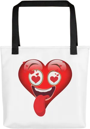 Heart Eyes Emoji Tote Bag PNG Image