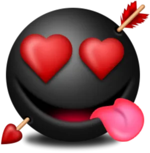 Heart Eyes Emojiwith Arrowand Kiss PNG Image