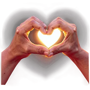 Heart Hands Sunset Png Nsr PNG Image