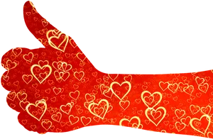 Heart Pattern Thumbs Up PNG Image