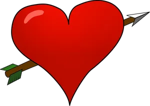 Heart Pierced By Arrow PNG Image