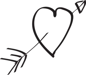 Heart Shaped Arrow Drawing PNG Image