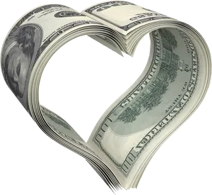 Heart Shaped Currency Love PNG Image