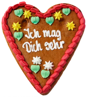 Heart Shaped Gingerbread With Message PNG Image