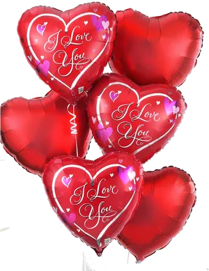 Heart Shaped Love Balloons PNG Image