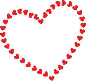 Heart Shaped Red Hearts Pattern PNG Image