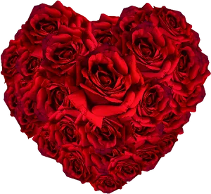 Heart Shaped Red Roses Bouquet PNG Image