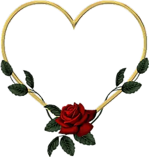 Heart Shaped Rose Frame PNG Image