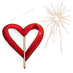 Heart-shaped Sparklers Romance Png Nne PNG Image