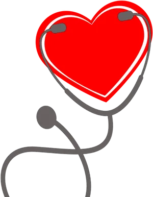 Heart Shaped Stethoscope Graphic PNG Image