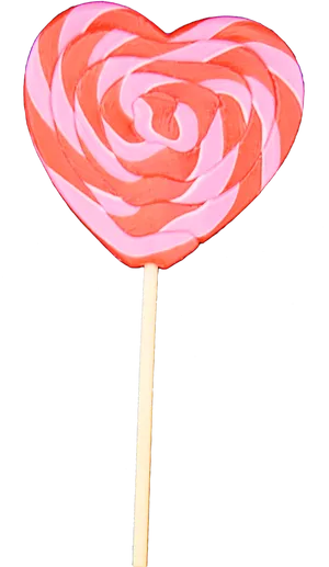 Heart Shaped Swirl Lollipop PNG Image