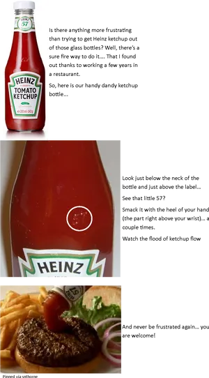 Heinz Ketchup Tipsand Bottle PNG Image