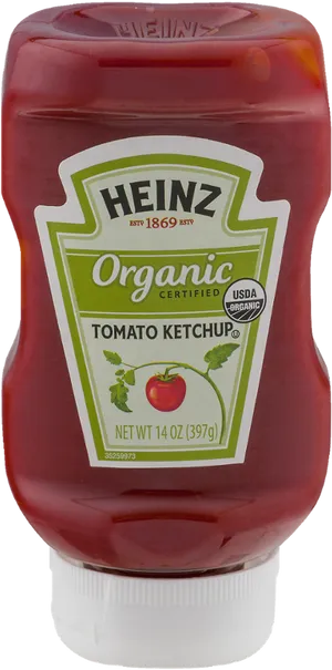 Heinz Organic Tomato Ketchup Bottle PNG Image