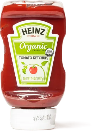 Heinz Organic Tomato Ketchup Bottle PNG Image