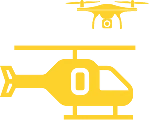 Helicopterand Drone Silhouettes PNG Image