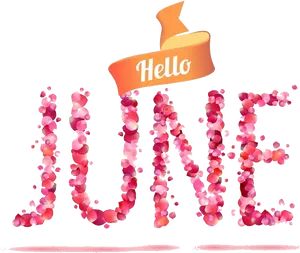 Hello June Floral Design PNG Image