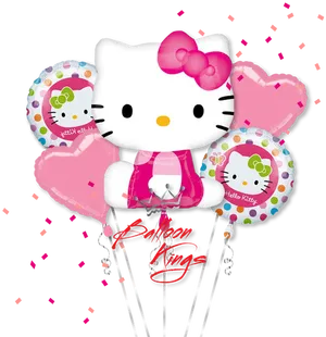 Hello Kitty Birthday Balloons PNG Image