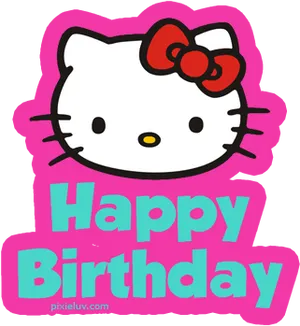 Hello Kitty Happy Birthday Greeting PNG Image