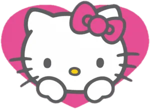 Hello Kitty Pink Heart Graphic PNG Image