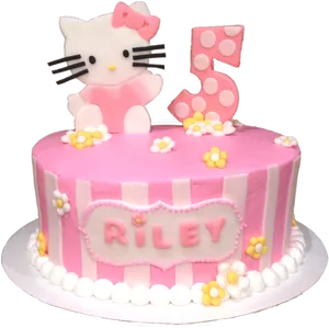 Hello Kitty5th Birthday Cake PNG Image