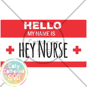 Hello My Name Is Nurse Tag PNG Image